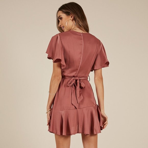 SHOWPO Thin Ice Dress in Rose Sateen - Picture 3 of 4